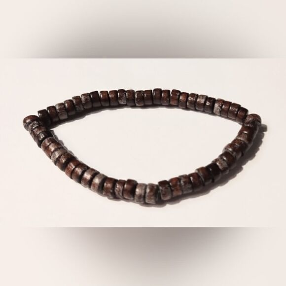 Men's bracelet beaded beads brown new d49 - Picture 1 of 1